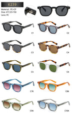 Soft-Square Gradient Sunglasses | Textured Temple Detail Eyewear | 6239
