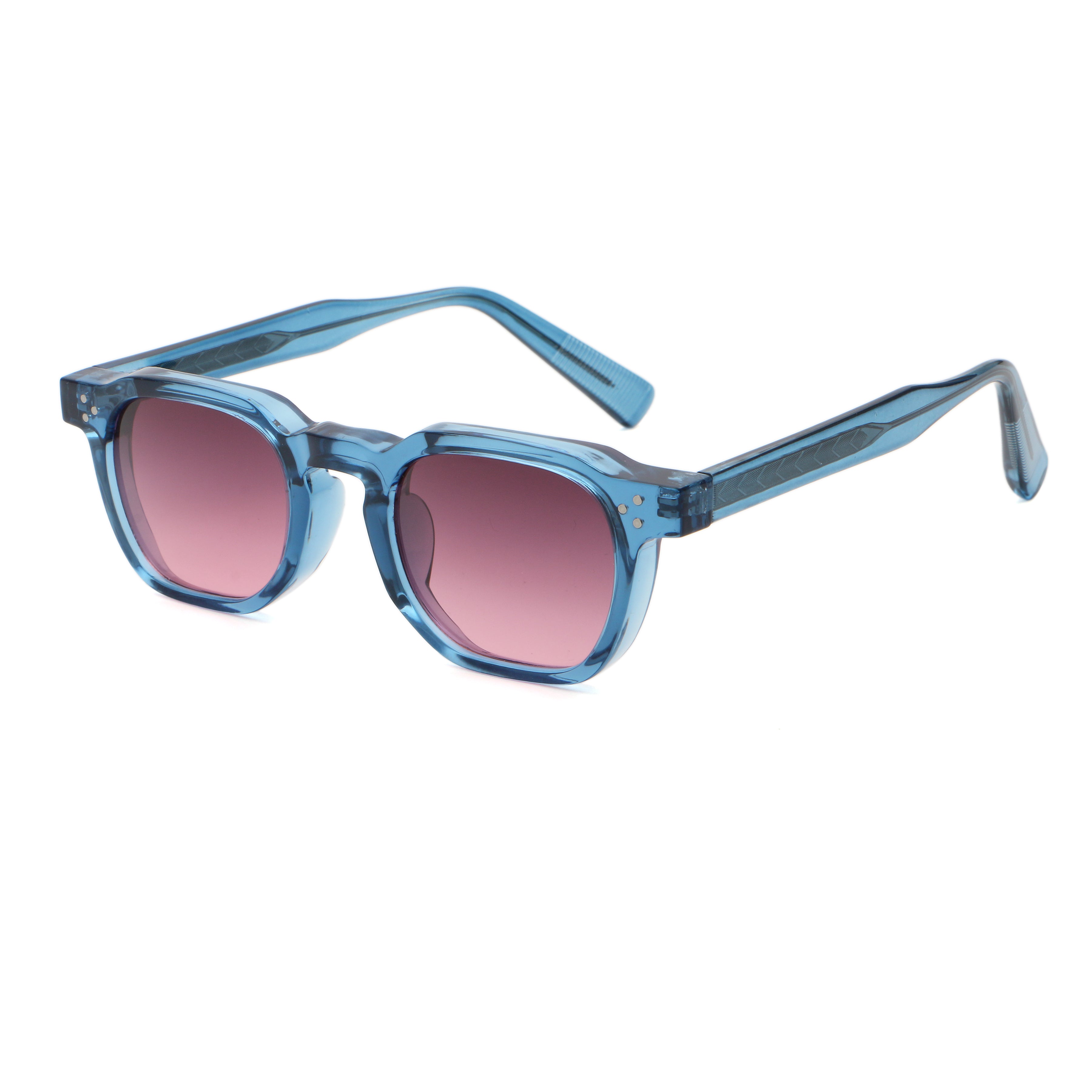Soft-Square Gradient Sunglasses | Textured Temple Detail Eyewear | 6239