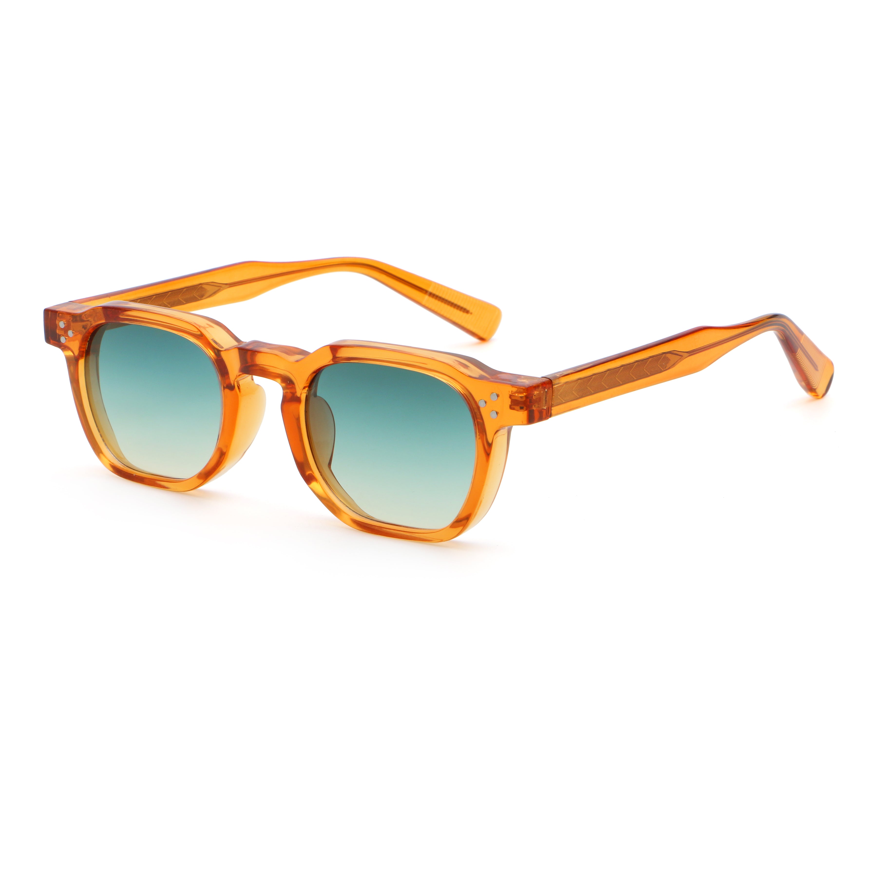 Soft-Square Gradient Sunglasses | Textured Temple Detail Eyewear | 6239