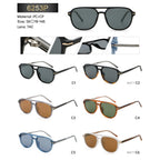 Square Double-Bridge Polarized Sunglasses | Navigator-Inspired UV400 Eyewear | 6253P