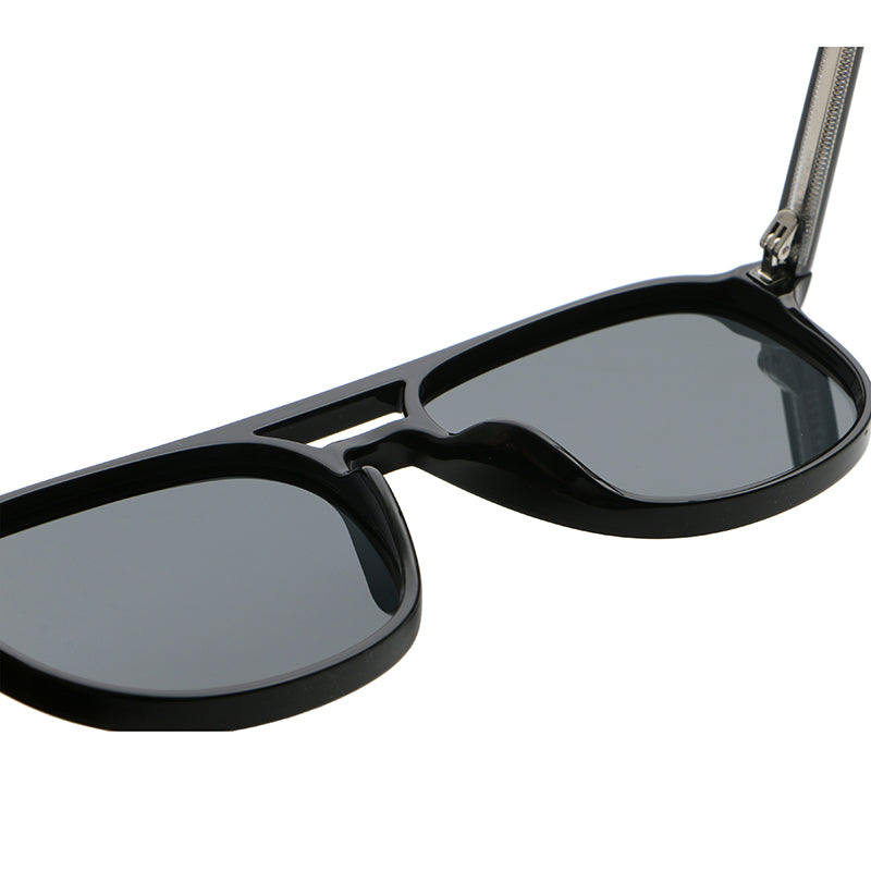 Square Double-Bridge Polarized Sunglasses | Navigator-Inspired UV400 Eyewear | 6253P