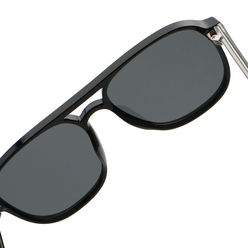 Square Double-Bridge Polarized Sunglasses | Navigator-Inspired UV400 Eyewear | 6253P