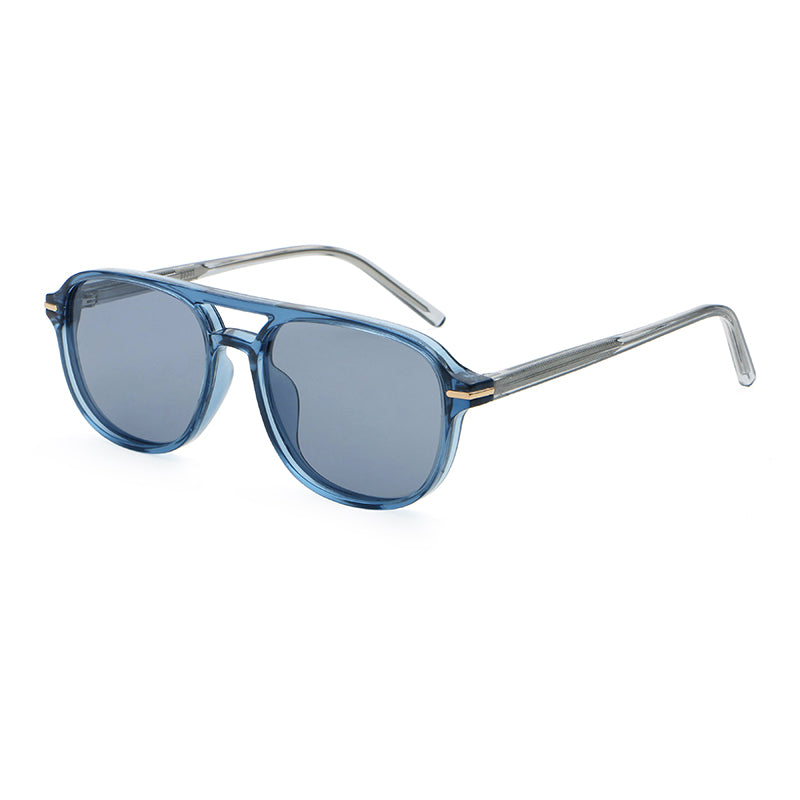 Square Double-Bridge Polarized Sunglasses | Navigator-Inspired UV400 Eyewear | 6253P