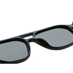 Square Double-Bridge Sunglasses | Transparent Rivet-Detail Navigator Eyewear | 6269P