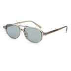 Square Double-Bridge Sunglasses | Transparent Rivet-Detail Navigator Eyewear | 6269P