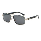 Rectangular Metal Navigator Sunglasses | Cutout-Temple Contemporary Eyewear | 669809
