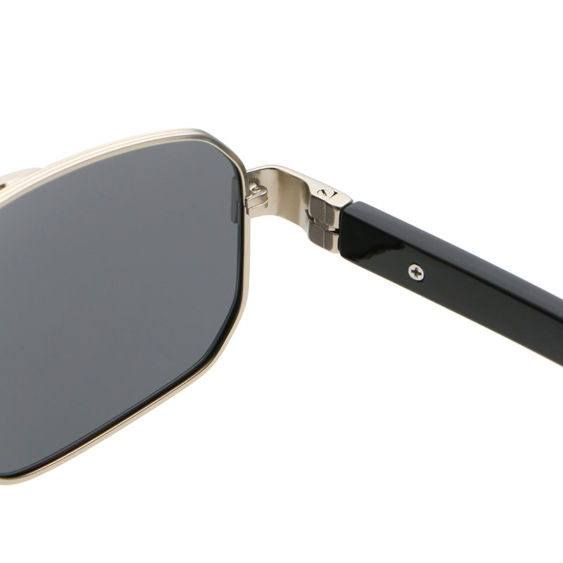 Rectangular Metal Navigator Sunglasses | Cutout-Temple Contemporary Eyewear | 669809