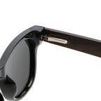 Square Sunglasses | Natural-Texture Inlay Temple Eyewear | 6832P