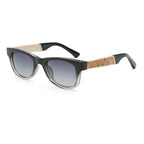 Square Sunglasses | Natural-Texture Inlay Temple Eyewear | 6832P