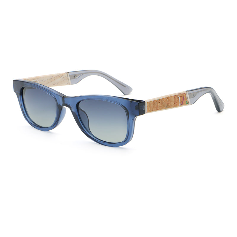Square Sunglasses | Natural-Texture Inlay Temple Eyewear | 6832P
