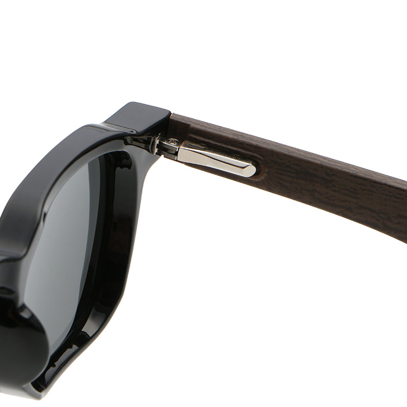 Rounded Square Sunglasses | Triple-Rivet Natural-Texture Temple Eyewear | 6833P