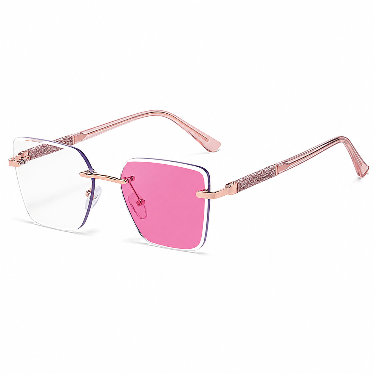 Spring Hinge + Diamond-Cut Edge Geometric Photochromic Sunglasses | Made for commuting and changing light | KJL-95030