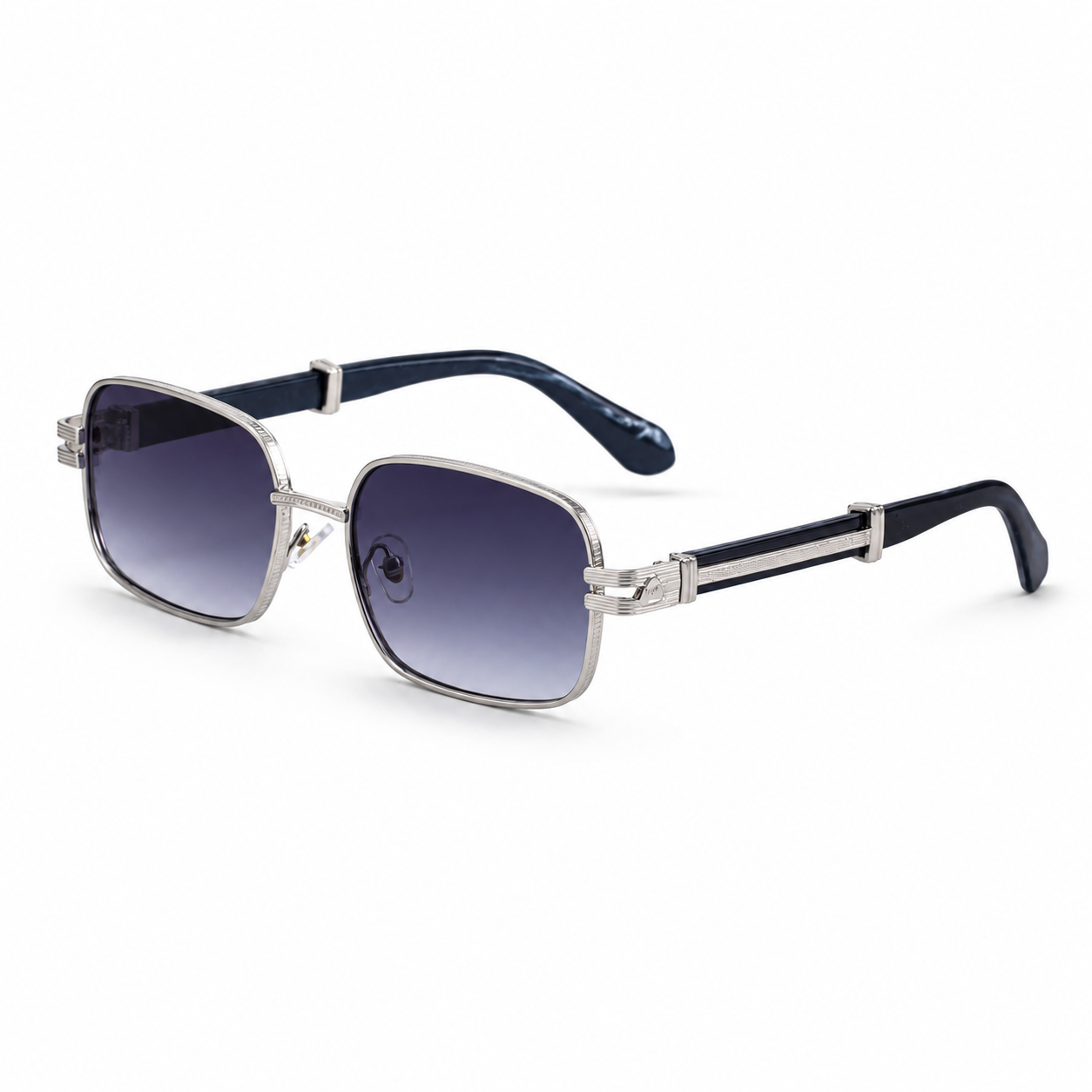 Oversized Square Gradient Sunglasses with Layered Temple Detail | Refined Statement Eyewear | DG-98720