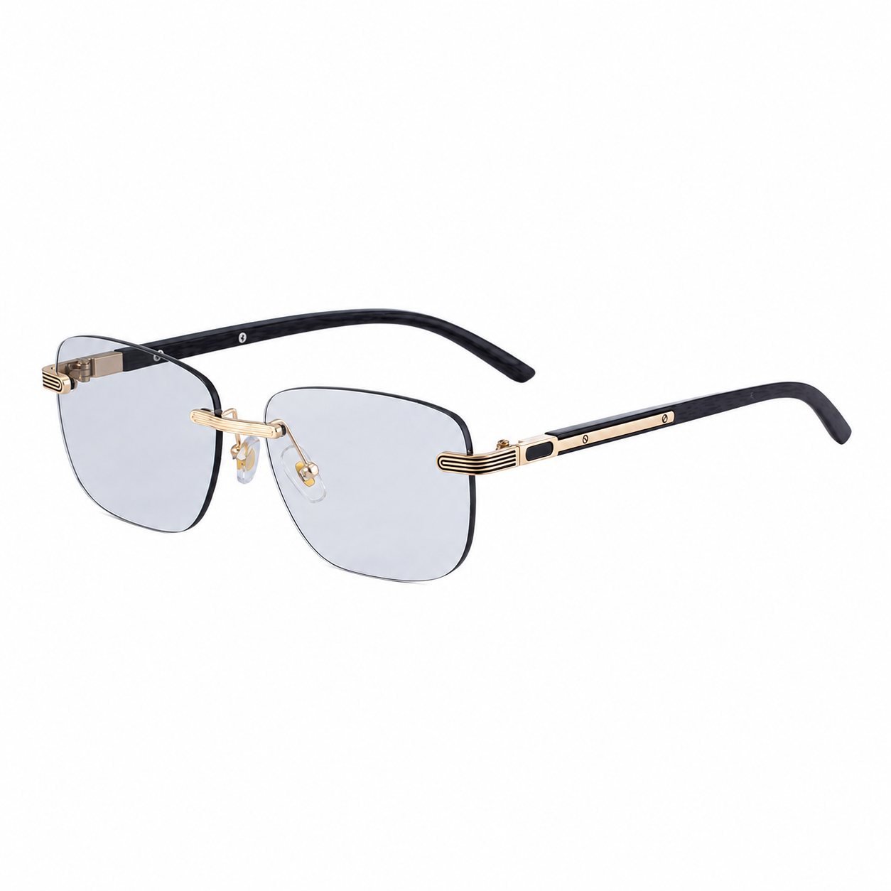 Photochromic Sunglasses in a trend-forward square profile | Small Frame + Wood-Grain Temple | ZX-3193