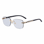 Photochromic Sunglasses in a trend-forward square profile | Small Frame + Wood-Grain Temple | ZX-3193