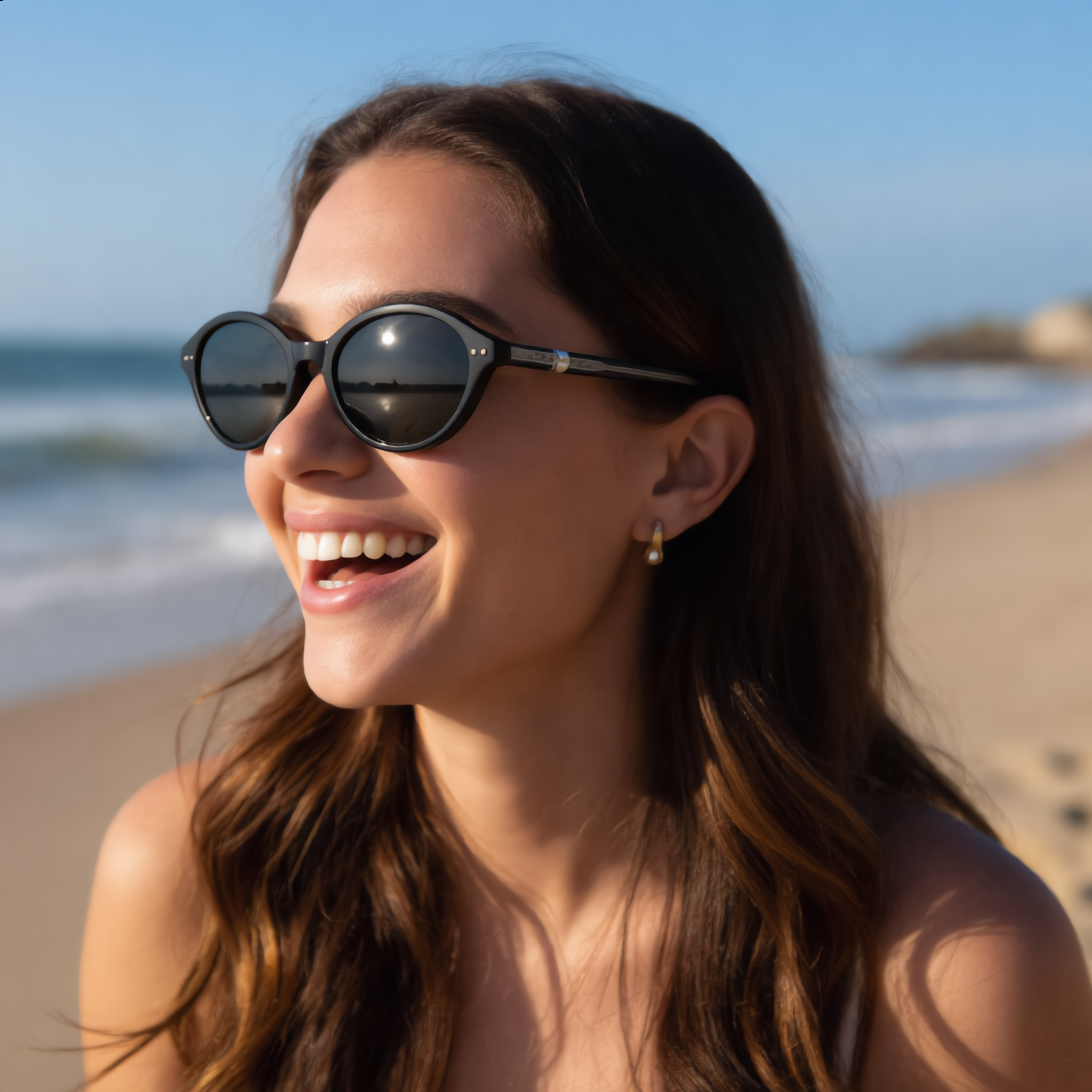 Slim Oval Sunglasses | Minimal Rivet Detail Eyewear | 10812