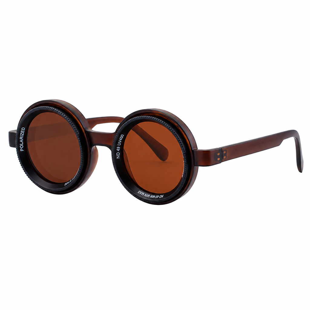 Round Frames, Adjustable ND Sunglasses | Adjustable Tint Lens for driving and variable-light conditions | XH-98357P-2