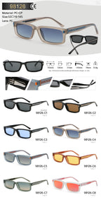Wide Rectangular Sunglasses | Sculpted Temple Statement Eyewear | 98126