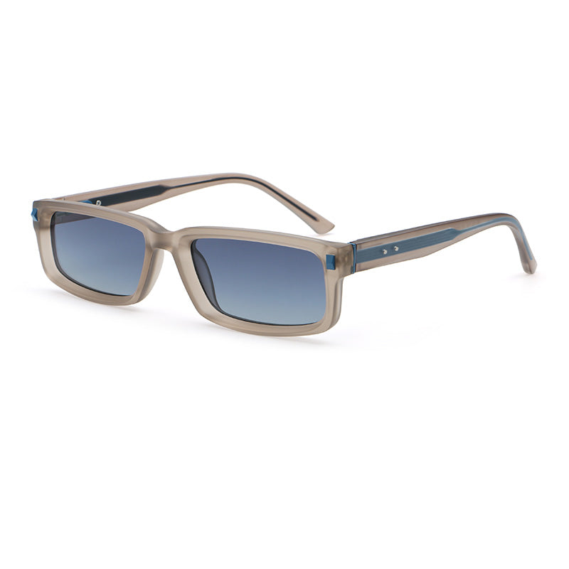 Wide Rectangular Sunglasses | Sculpted Temple Statement Eyewear | 98126