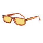 Wide Rectangular Sunglasses | Sculpted Temple Statement Eyewear | 98126