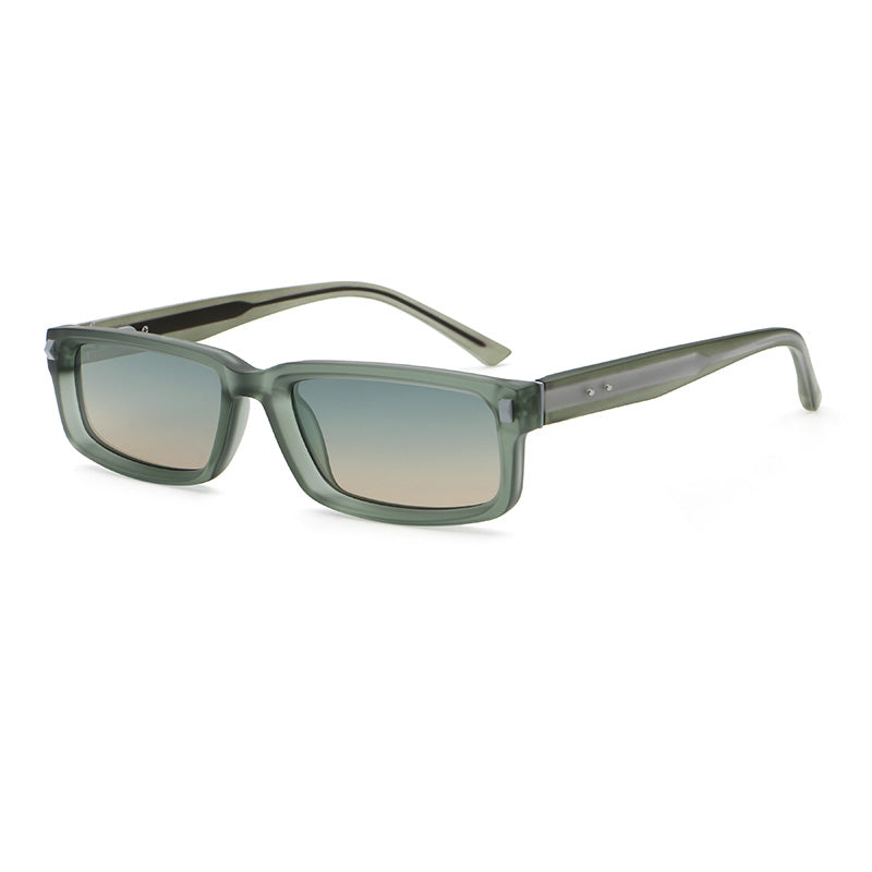 Wide Rectangular Sunglasses | Sculpted Temple Statement Eyewear | 98126