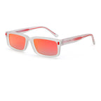 Wide Rectangular Sunglasses | Sculpted Temple Statement Eyewear | 98126