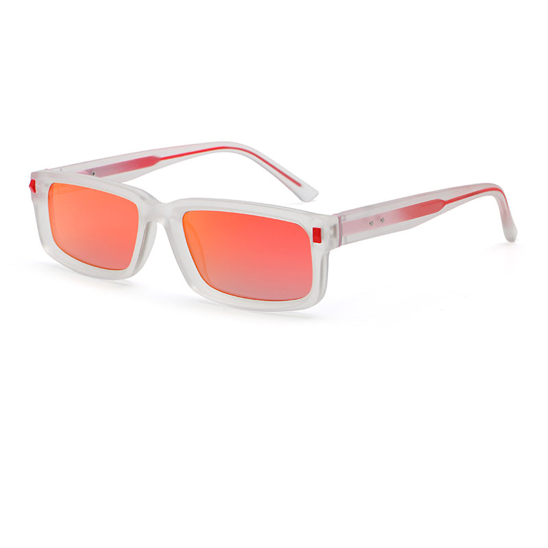 Wide Rectangular Sunglasses | Sculpted Temple Statement Eyewear | 98126