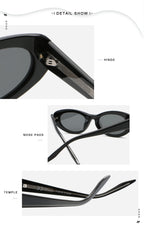 Slim Oval Sunglasses | Rivet-Detail Everyday Eyewear | 98130