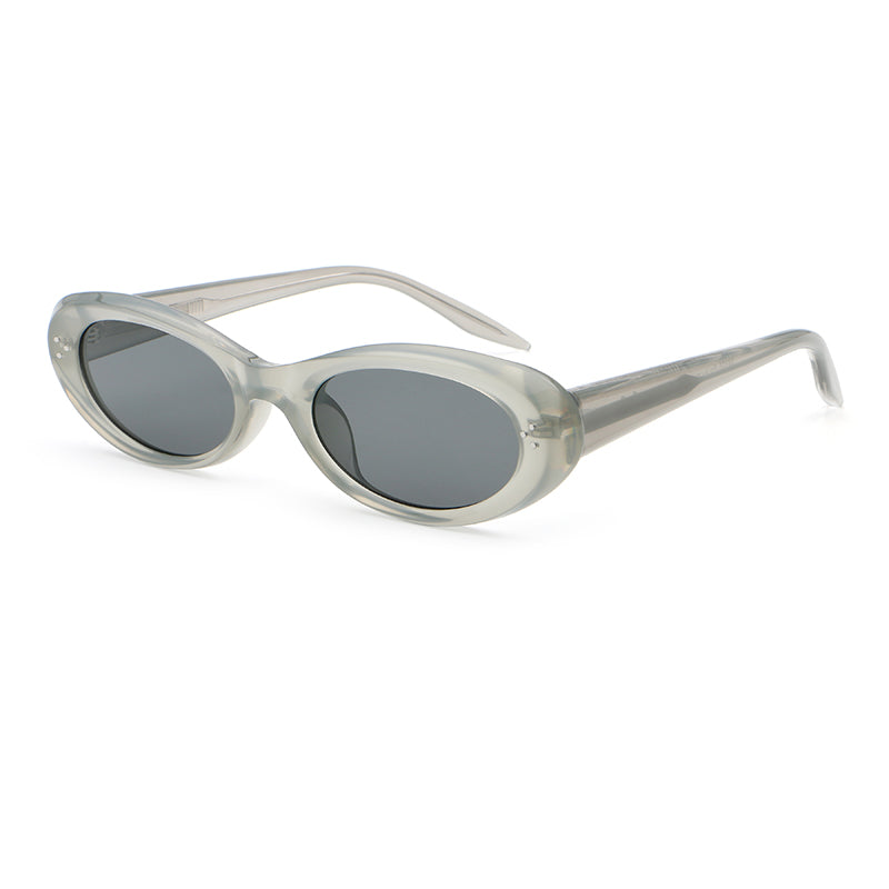 Slim Oval Sunglasses | Rivet-Detail Everyday Eyewear | 98130