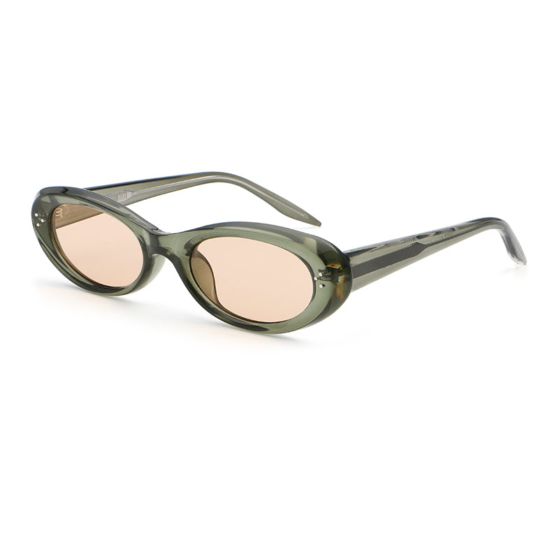 Slim Oval Sunglasses | Rivet-Detail Everyday Eyewear | 98130