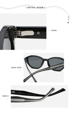 Soft Cat-Eye Sunglasses | Geometric Temple Detail Eyewear | 98143