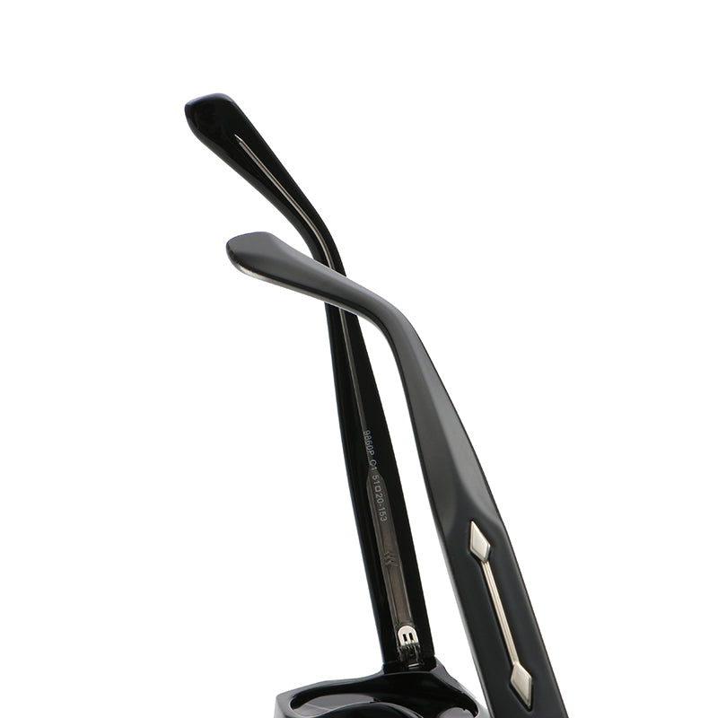 Geometric Round Sunglasses | Sculpted-Rim Metal-Accent Statement Eyewear | 9860P