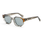 Geometric Round Sunglasses | Sculpted-Rim Metal-Accent Statement Eyewear | 9860P