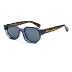 Geometric Round Sunglasses | Sculpted-Rim Metal-Accent Statement Eyewear | 9860P