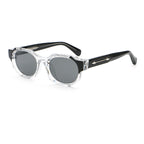 Geometric Round Sunglasses | Sculpted-Rim Metal-Accent Statement Eyewear | 9860P