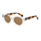Geometric Round Sunglasses | Sculpted-Rim Metal-Accent Statement Eyewear | 9860P
