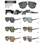 Square Navigator Sunglasses | Cutout-Bridge Rivet-Detail Eyewear | 9886P