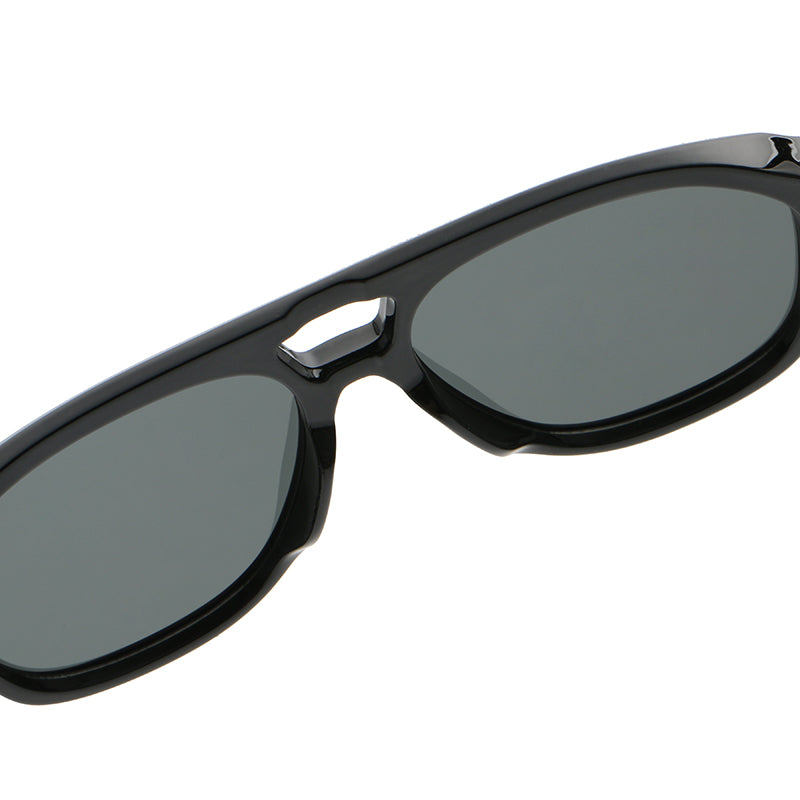 Square Navigator Sunglasses | Cutout-Bridge Rivet-Detail Eyewear | 9886P