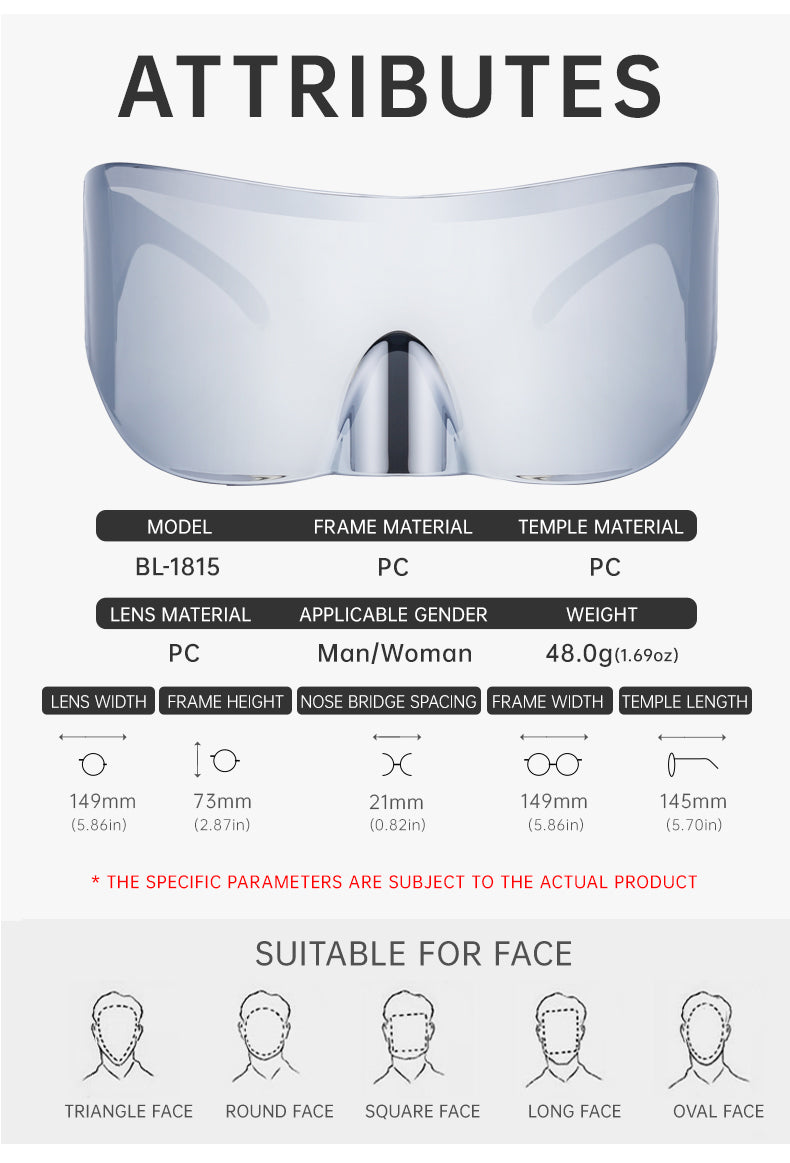 Shield Frames, Fashion Sunglasses | Trend-Forward Style for sporty looks and outdoor days | BL-1815