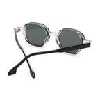 Geometric Round Sunglasses | Layered-Rim Transparent Statement Eyewear | 6262