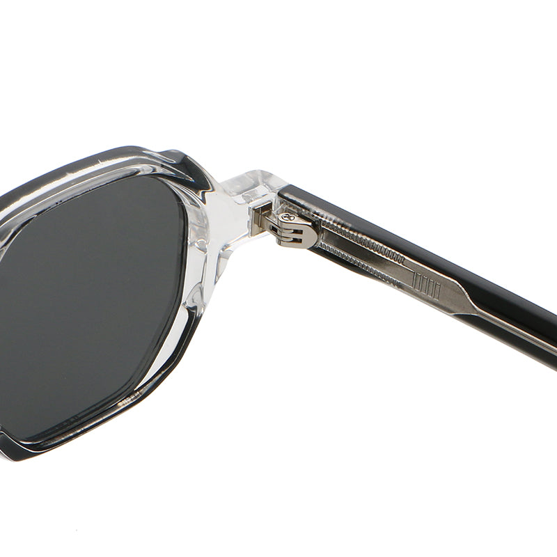 Geometric Round Sunglasses | Layered-Rim Transparent Statement Eyewear | 6262