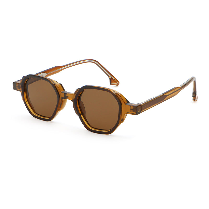 Geometric Round Sunglasses | Layered-Rim Transparent Statement Eyewear | 6262