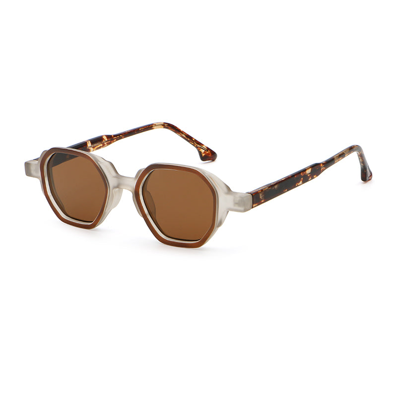 Geometric Round Sunglasses | Layered-Rim Transparent Statement Eyewear | 6262