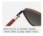 Geometric Frames, Fashion Sunglasses | Wood-Grain Temple for travel and street-style outfits | JD-2A670-2