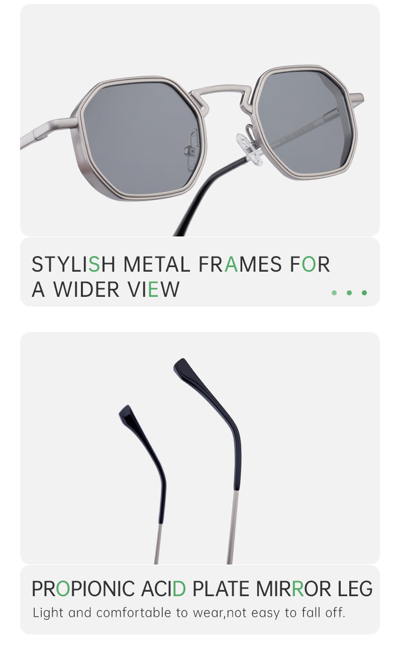 Geometric Frames, Fashion Sunglasses | Spring Hinge for travel and street-style outfits | KSL-98283