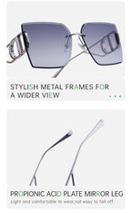 Square Fashion Sunglasses | for Travel, Street Style & Everyday Wear | LB-7411