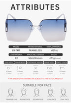 Square Fashion Sunglasses | for Travel, Street Style & Everyday Wear | LB-7411