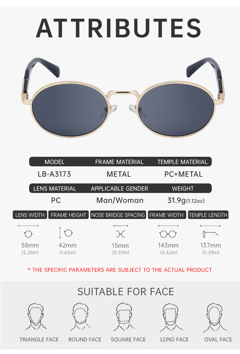 Fashion Frames, Fashion Sunglasses | Small Frame for travel and street-style outfits | LB-A3173