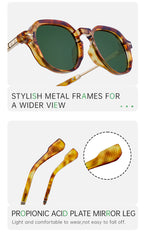 Geometric Polarized Sunglasses for driving, travel and outdoor use | Small Frame | ML-98174P