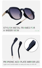 Round Fashion Sunglasses | for Travel, Street Style & Everyday Wear | ML-98174